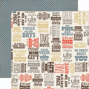 63 28006 echo park note to self quotes scrapbooking paper