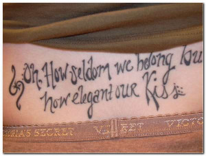 Naughty Quote Tattoo Saying Flirty Expression On The Lower Back