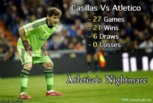 Atletico Never won against Real Madrid when Iker Casillas played !