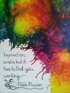 Melted Crayon. Pablo Picasso quote. Made by TN art educator Katie ...