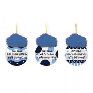 North Carolina Tar Heels (UNC) 3-Pack Team Sayings Ornaments