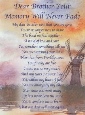 Dear Brother your memory will never fade
