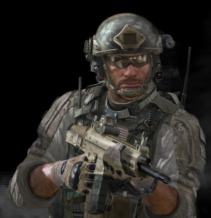 Sandman wielding an ACR 6.8 w/ Holographic sight