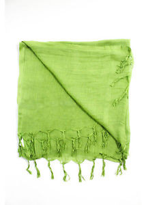 LOVE-QUOTES-Green-Linen-Fringe-Edge-Scarf