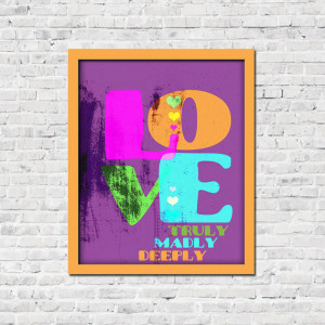 Love truly madly deeply, Quote, Fine Art Paper, Giclee, Illistration ...
