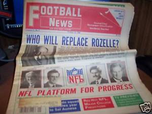 Football News 10 10 1989 Pete Rozelle NFL Commissioner