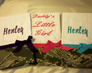 Custom Choose your Military fabric 3 Burp cloths add fun sayings names