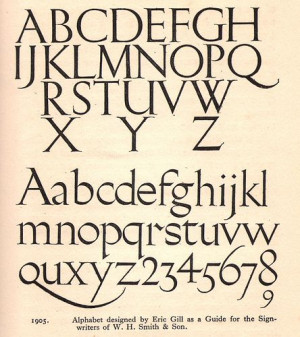 Eric Gill - typeface or alphabet designed for W H Smith & Sons shops ...