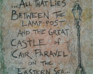 Lamp-post/Cair Paravel, Tumnus Narn ia Quote on 6x6 ceramic tile with ...