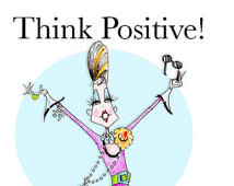 Stay Positive uplifting woman humor message print ...