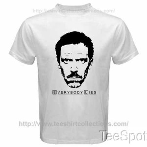 ... house md tv everybody lies quote white t shirt house md m d dr house