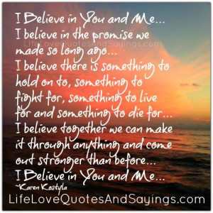 Believe You And Love Quotes