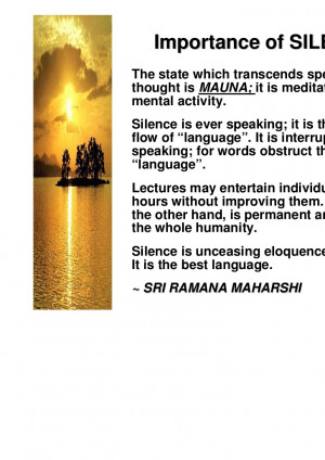 Importance of silence quote from ramana maharshi