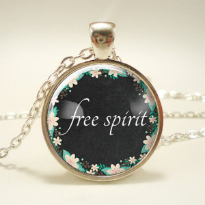 ... Spirit Necklace, Inspirational Quote Pendant, Boho Jewelry (1841S1IN