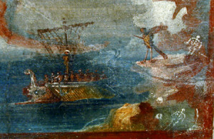 Odysseus On His Ship to the mast of his ship