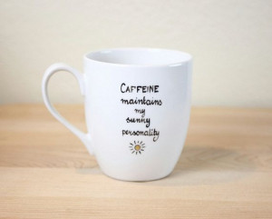 Quote Coffee Cup Christmas Gift for coffee lover by SylwiaGlassArt, $ ...