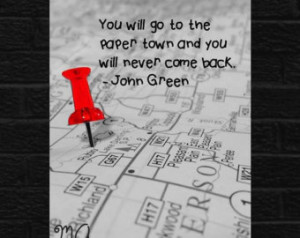 John Green Paper Towns John Green M ovie Quote Poster Book Art ...