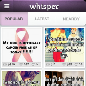 Whisper app lets users anonymously post secrets