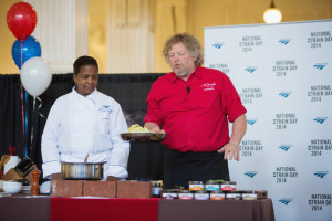 Tom Douglas Chef Paulette Starlwood L and Chef Tom Douglas cook on