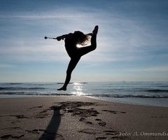 Ane Ommundsen - Baton Twirler(she needs to point her and starighten ...