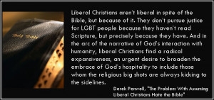 ... liberals hate the Bible. Here is a slightly longer sample including