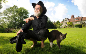 Terry Pratchett at home near Salisbury in 2008: the Discworld cats ...