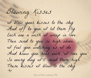 Blowing kisses.