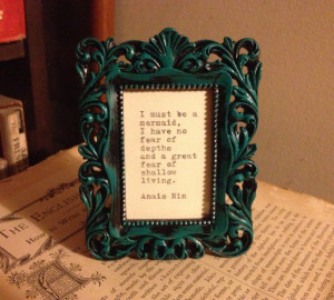 Anais Nin Mermaid Quote Typed on Typewriter & Framed