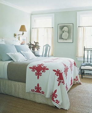 bedrooms – Benjamin Moore – Hancock Green – blue green gray pink ...