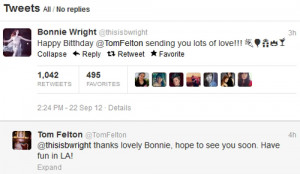 Bonnie Wright Tweet Happy