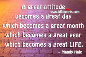 great attitude becomes a great day which becomes a great month which ...