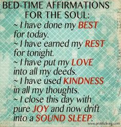 Bedtime Affirmations that Promise Sound Sleep. #quote bedtime quotes ...