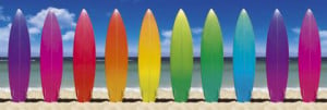 SURFBOARD RAINBOW Huge Surfing Beach Scene Wall-Sized Poster - GB Eye ...