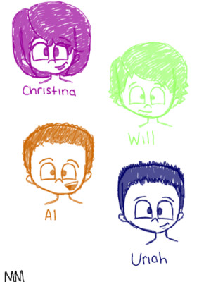 Christina, Will, Al and Uriah - divergent Fan Art