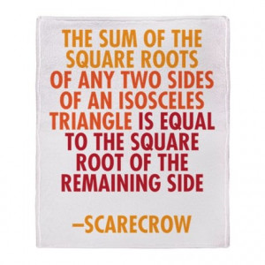 ... Gifts > Blooper Living Room > Scarecrow Math Quote Throw Blanket