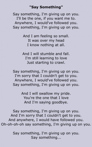 Say Something - A Great Big World & Christina Aguilera
