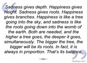 sadness gives depth osho