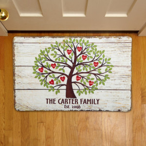 Family Tree of Hearts Doormat