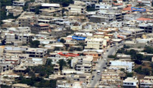 IDF aerial photo marking alleged Hezbollah strongholds in southern ...