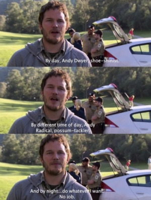 andy dwyer, car, golf, jobs, parks and recreation, possum