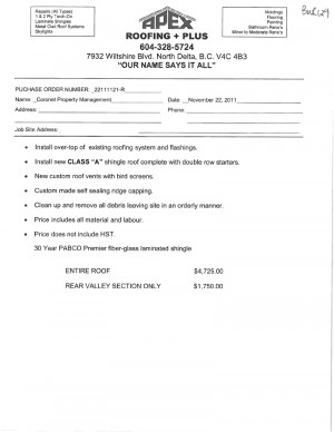 ... roof. We have minimal water damage so far, but need to address this