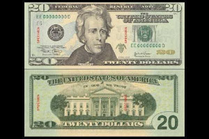 20 Dollar Bill Front and Back
