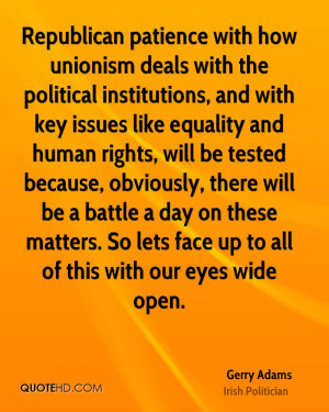 Republican patience with how unionism deals with the political ...