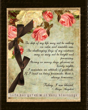 Am Blessed A Maya Angelou Quote Autumn Floral by ChezLorraines, $18 ...