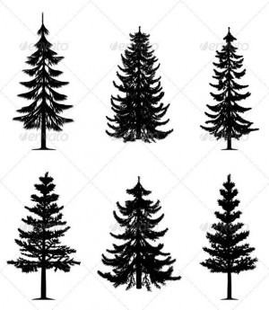 Tree designs, Pine trees collection
