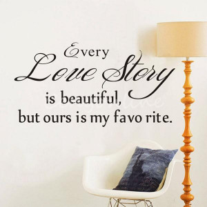 NEW Love Story Quote 33*57 cm Removable Cute Shelf Art Characters ...