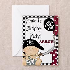 Baby Pirate 1st Greeting Cards (Pk of 10) for