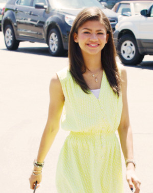 Zendaya in sweet pale yellow- I like this look for the luncheon!
