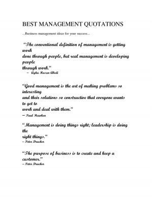 BEST MANAGEMENT QUOTATIONS Business management ideas for your success ...