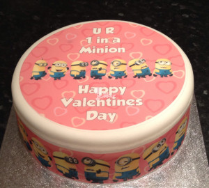 Valentine Minions Icing Cake & Cupcake Topper